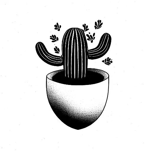 Cactus with a flower, End of Dawn, hope tattoo design idea