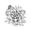 Cactus with a flower, End of Dawn, hope tattoo design idea