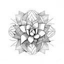 Cactus with a flower, End of Dawn, hope tattoo design idea