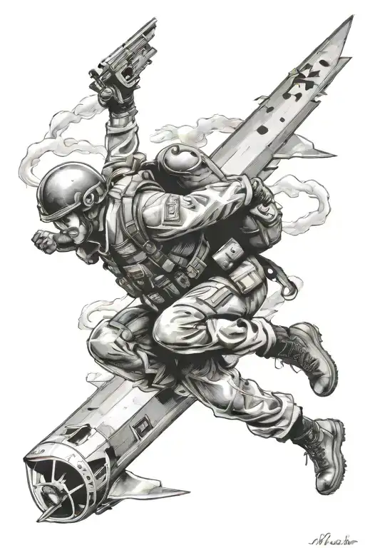 army Ranger scroll memorial paratrooper jumping out of plane tattoo design idea