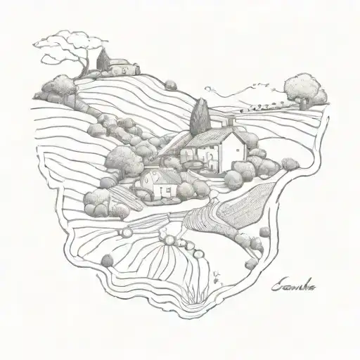 Portugal Serra de Estrella, farm tattoo design idea