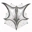 A minimalist tattoo of a manta ray with geometric triangle accents tattoo design idea