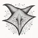 A minimalist tattoo of a manta ray with geometric triangle accents tattoo design idea