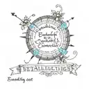 Coordinates Quote "Eventually everything connects" tattoo design idea