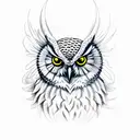 owl, mage, wizard, wizard staff  tattoo design idea