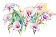 5 calla lily flowers tattoo design idea