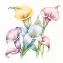 5 calla lily flowers tattoo design idea