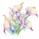 5 calla lily flowers tattoo design idea