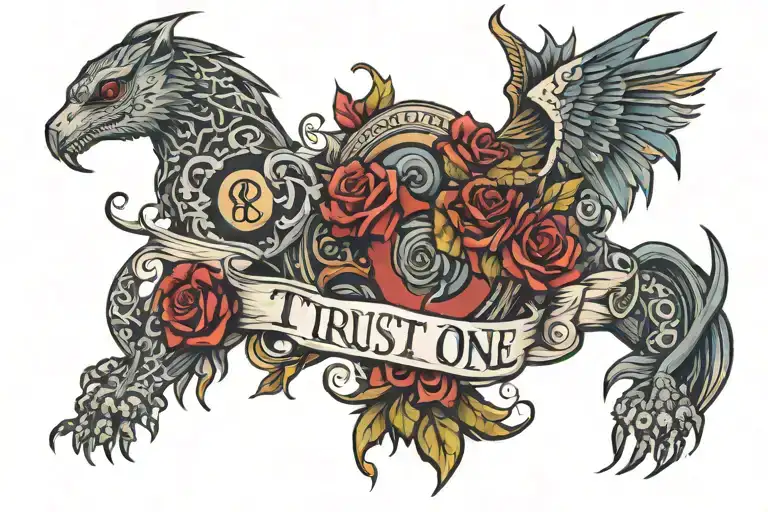 trust no one tattoo design idea