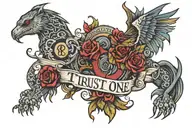 trust no one tattoo design idea
