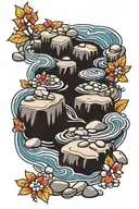 river with pebbles tattoo design idea