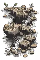 river with pebbles tattoo design idea