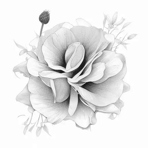2 October flowers 1 December flower 1 November flower together  tattoo design idea