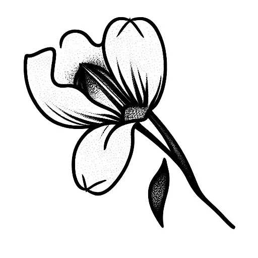 three flower bouquet of daffodil, gysophlia and a tulip tattoo design idea