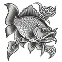 tactical bass fish tattoo design idea