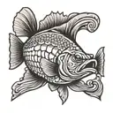 tactical bass fish tattoo design idea