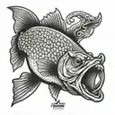 tactical bass fish tattoo design idea