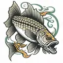tactical bass fish tattoo design idea