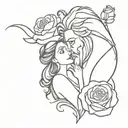 beauty and the beast tattoo design idea