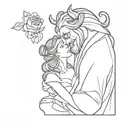 beauty and the beast tattoo design idea