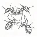 cab with ant working together tattoo design idea