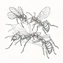 cab with ant working together tattoo design idea