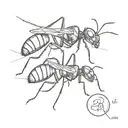 cab with ant working together tattoo design idea