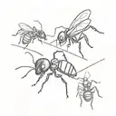 cab with ant working together tattoo design idea