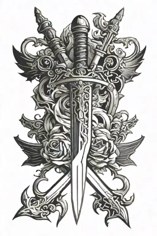 sword stabbing skin by templar knight tattoo design idea