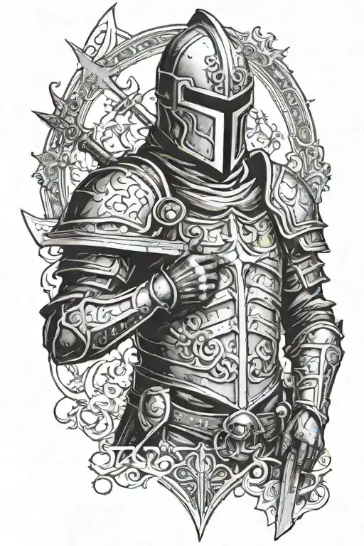 Templar knight stabbing wounds in chest tattoo tattoo design idea