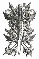 sword stabbing skin by templar knight tattoo design idea