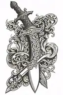 sword stabbing skin by templar knight tattoo design idea