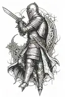 Templar knight stabbing wounds tattoo design idea