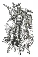 Templar knight stabbing wounds tattoo design idea