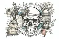 Archives and library filled tattoo design idea