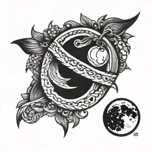 sickle and moon tattoo design idea