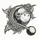 sickle and moon tattoo design idea