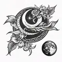 sickle and moon tattoo design idea