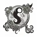 sickle and moon tattoo design idea