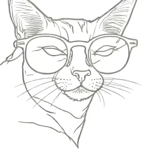 My orange cat wearing sunglasses tattoo design idea