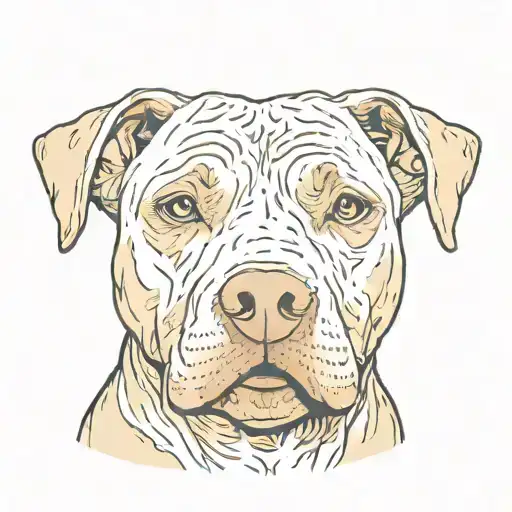 beige pitbull tattoo design idea