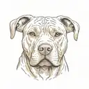 beige pitbull tattoo design idea
