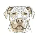 beige pitbull tattoo design idea