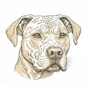beige pitbull tattoo design idea