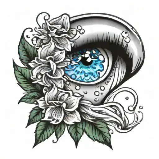 tears flowing tattoo design idea