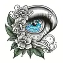 tears flowing tattoo design idea
