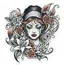 tears flowing tattoo design idea