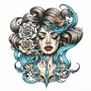 tears flowing tattoo design idea