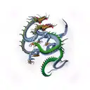 Dragon and Scorpion tattoo design idea