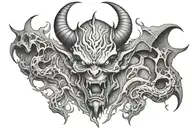 Demon rising from hell tattoo design idea
